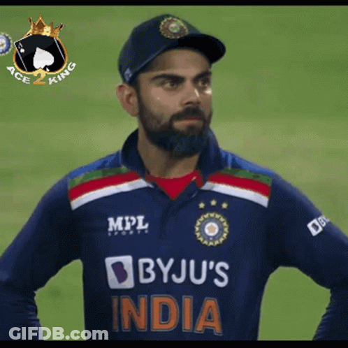 A Man Wearing A Blue Shirt That Says Byju 'S India On It GIF