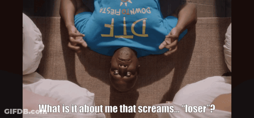 A Man Wearing A Blue Shirt That Says Down To Fiesta On It GIF