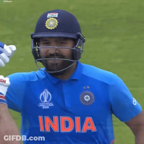 A Man Wearing A Blue Shirt That Says India GIF