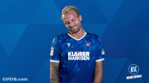 A Man Wearing A Blue Shirt That Says Ksc GIF
