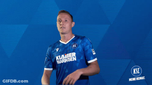 A Man Wearing A Blue Shirt That Says Ksc GIF