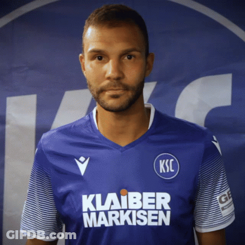 A Man Wearing A Blue Shirt That Says Ksc GIF