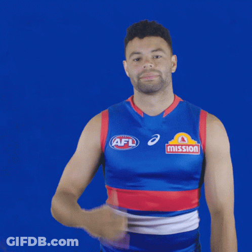 A Man Wearing A Blue Shirt That Says Mission GIF