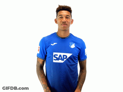 A Man Wearing A Blue Shirt That Says Sap GIF