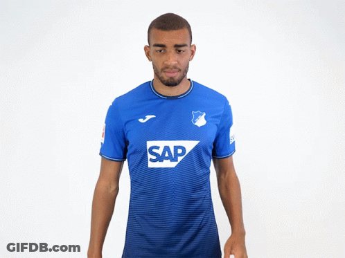 A Man Wearing A Blue Shirt That Says Sap GIF