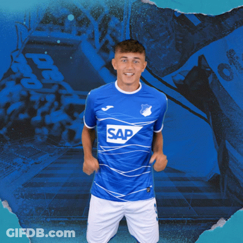 A Man Wearing A Blue Shirt That Says Sap On It GIF