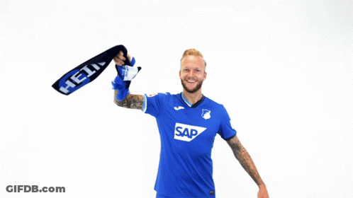 A Man Wearing A Blue Shirt That Says Sap On It GIF