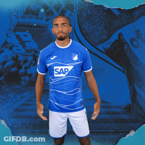 A Man Wearing A Blue Shirt That Says Sap On It GIF