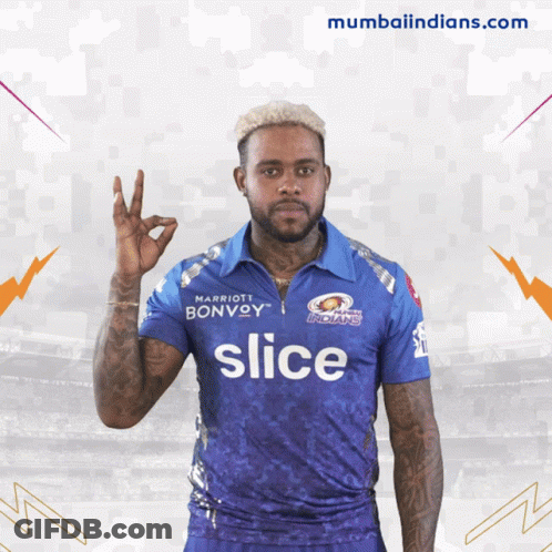 A Man Wearing A Blue Shirt That Says Slice GIF