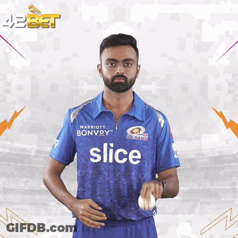 A Man Wearing A Blue Shirt That Says Slice GIF