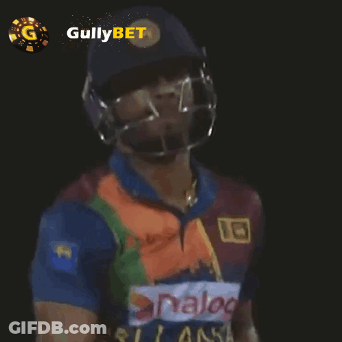 A Man Wearing A Blue Shirt That Says Sri Lanka GIF
