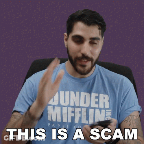 A Man Wearing A Blue Shirt That Says Under Miffline GIF