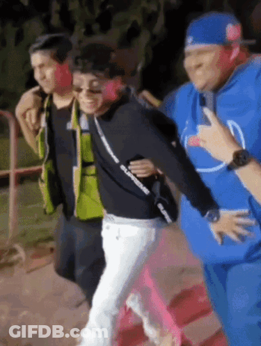 A Man Wearing A Blue Sweatshirt With The Word Supreme On The Front GIF