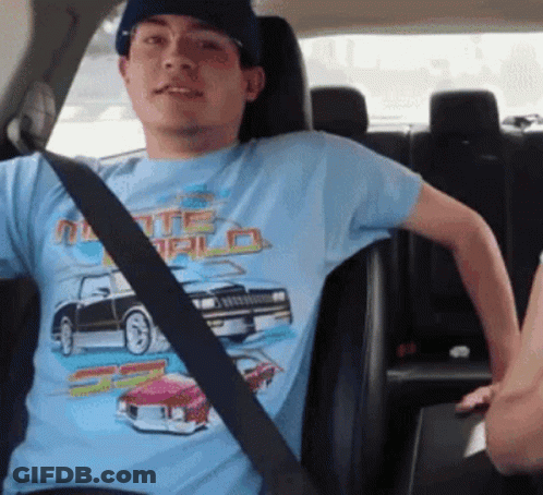 A Man Wearing A Blue T-Shirt That Says ' Tc Palo ' On It GIF