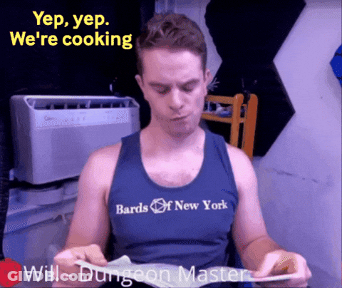 A Man Wearing A Blue Tank Top That Says Bards Of New York On It GIF