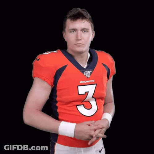 A Man Wearing A Broncos Jersey With The Number 3 GIF