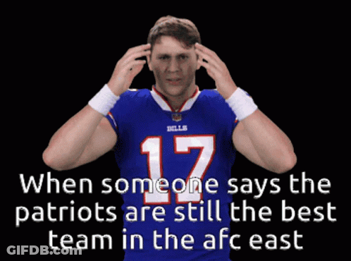 A Man Wearing A Buffalo Bills Jersey Holds His Hands To His Head GIF