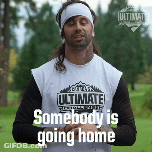 A Man Wearing A Canada 'S Ultimate Challenge Shirt GIF