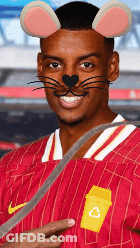 A Man Wearing A Cat Mask And A Yellow Trash Can GIF