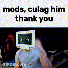 A Man Wearing A Computer Monitor On His Head Says Mods , Culag Him Thank You . GIF