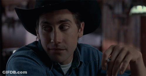 A Man Wearing A Cowboy Hat And A Denim Shirt GIF