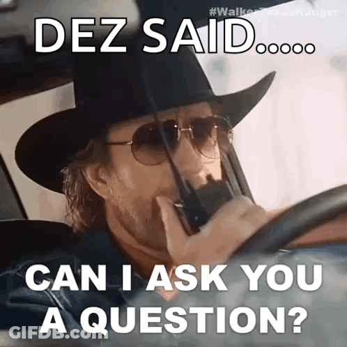 Man In Cowboy Hat And Sunglasses Talking On Walkie Talkie GIF