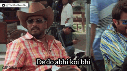 A Man Wearing A Cowboy Hat And Sunglasses Says De Do Abhi Koi Bii GIF