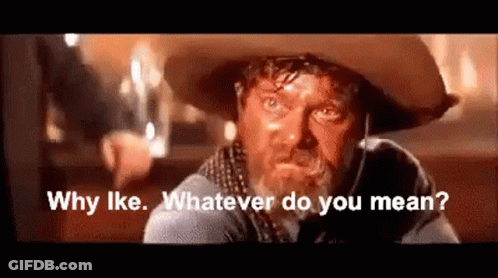 A Man Wearing A Cowboy Hat Is Asking Why Like Whatever Do You Mean . GIF