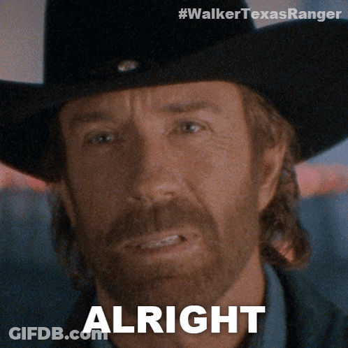 A Man Wearing A Cowboy Hat Says Alright GIF