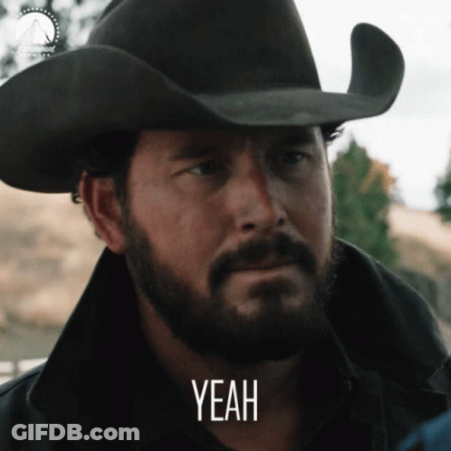 A Man Wearing A Cowboy Hat Says Yeah GIF