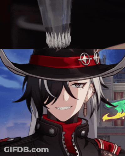 Man Wearing Cowboy Hat With Red Ribbon GIF