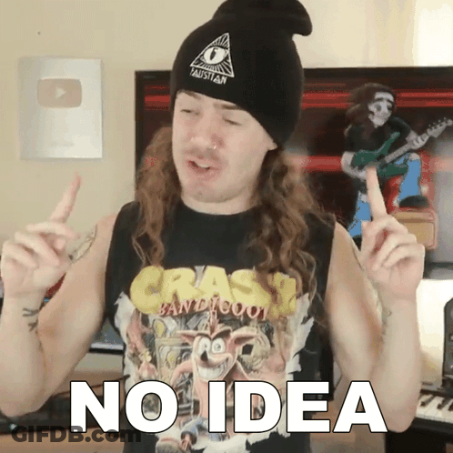 A Man Wearing A Crash Bandicoot Tank Top Says No Idea GIF