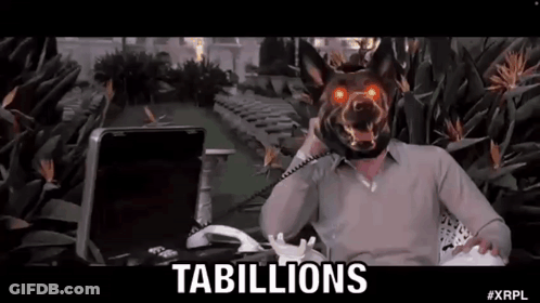 A Man Wearing A Dog Mask Is Talking On A Telephone . GIF