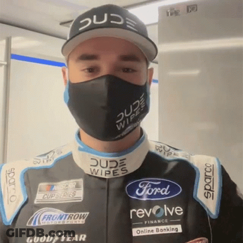 A Man Wearing A Dude Wipes Mask And A Hat GIF