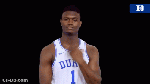 A Man Wearing A Duke Jersey With The Number One On It GIF