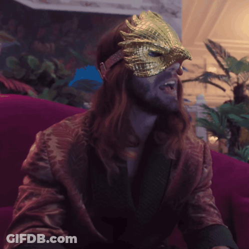 A Man Wearing A Gold Mask With The Words Kinda Seems Like More Of A GIF