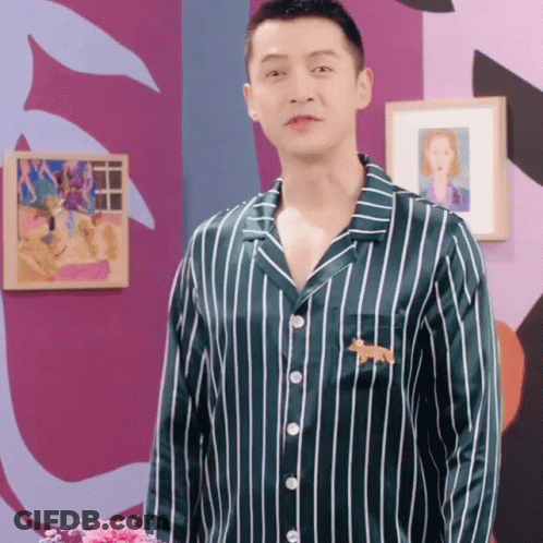 A Man Wearing A Green And White Striped Shirt With A Fox On The Front GIF