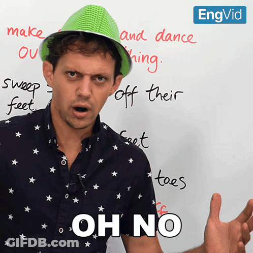 Green Hat Man Says Oh No GIF