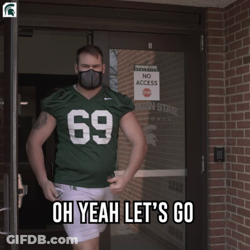 A Man Wearing A Green Jersey With The Number 69 GIF