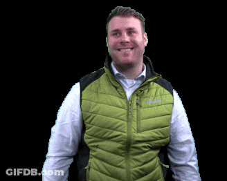 A Man Wearing A Green Vest With Columbia On It GIF