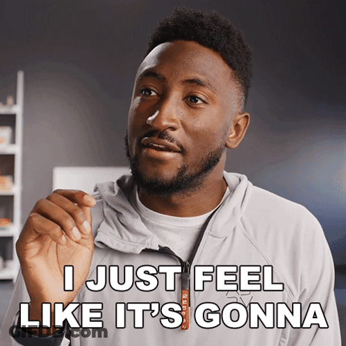 A Man Wearing A Grey Jacket Says I Just Feel Like It 'S Gonna GIF