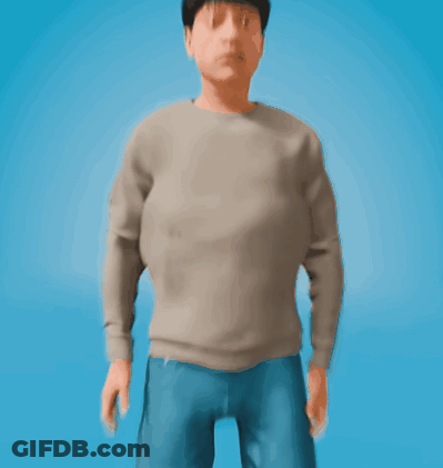 Man In Grey Sweater And Blue Jeans GIF