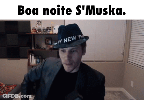 A Man Wearing A Happy New Year Hat Says Boa Noite S ' Muska GIF