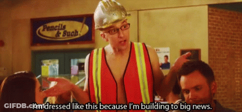 A Man Wearing A Hard Hat And Safety Vest Says I 'M Dressed Like This GIF