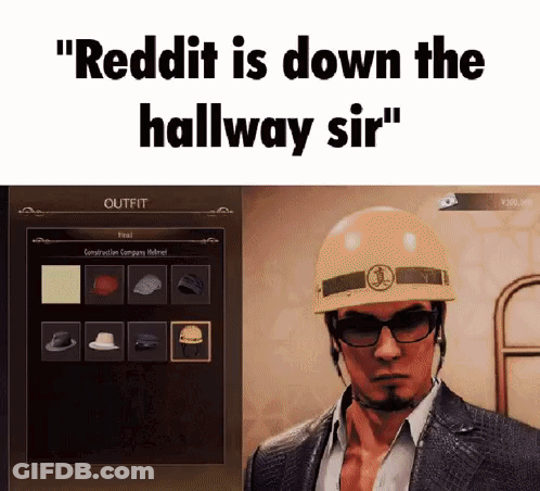 A Man Wearing A Hard Hat And Sunglasses Is In A Video Game . GIF
