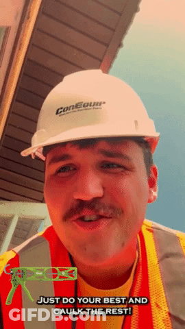 A Man Wearing A Hard Hat That Says Conequir GIF