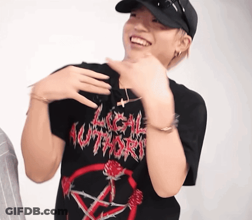 A Man Wearing A Hat And A Black T-Shirt With A Pentagram On It GIF