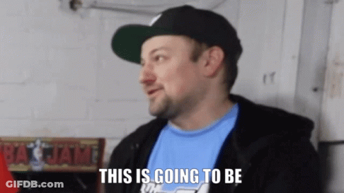 A Man Wearing A Hat And A Blue Shirt Is Saying " This Is Going To Be " GIF
