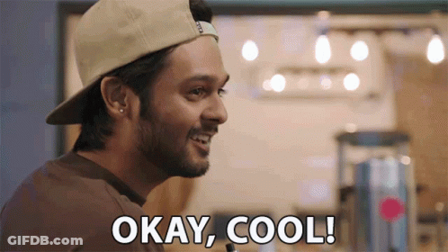 A Man Wearing A Hat And A Brown Shirt Says Okay Cool GIF