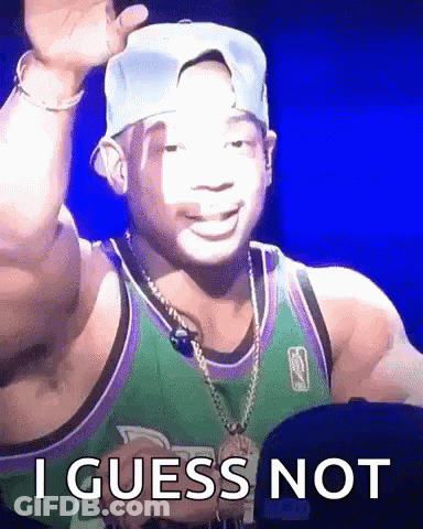 A Man Wearing A Hat And A Green Jersey Is Saying I Guess Not . GIF